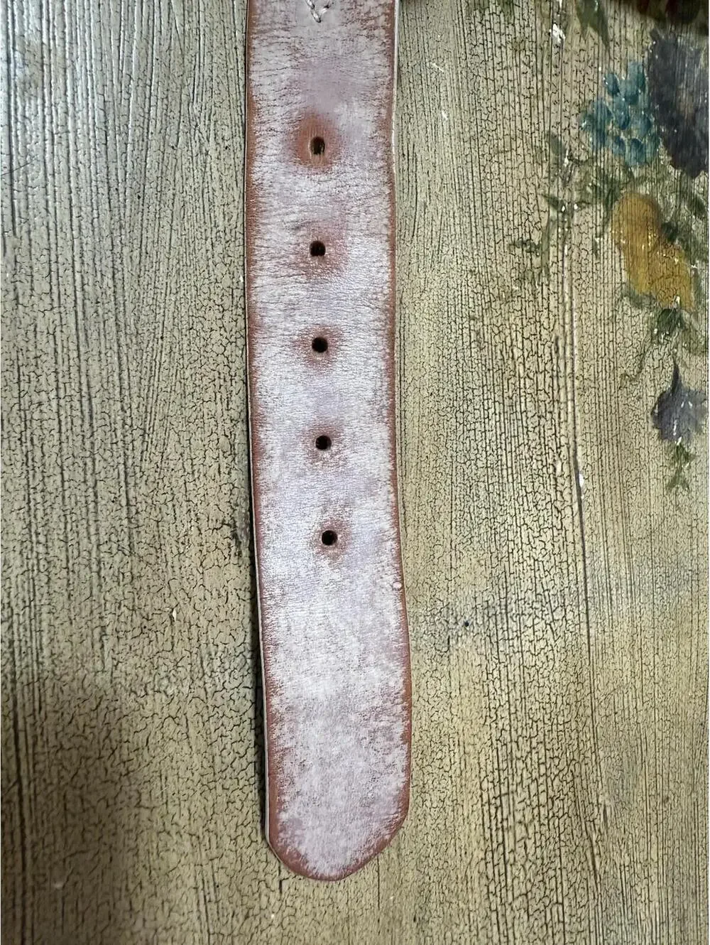 The Limited Light Pink Destressed Studded Belt Sz.S